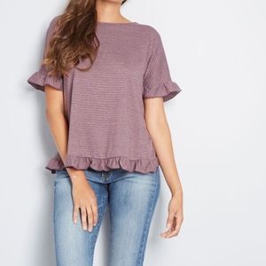~$2 for $25~ ModCloth Ruffled Sleeve & Hem Top
